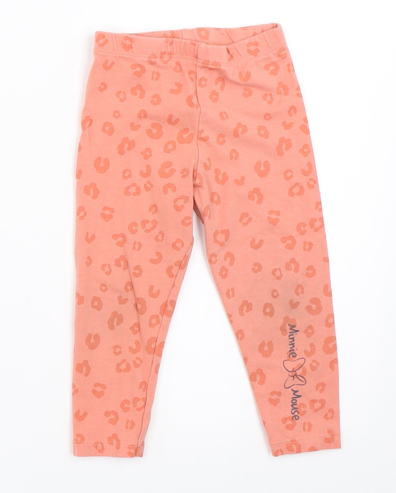 F&F Girls Pink Animal Print  Capri Leggings Size 12-18 Months  - disney
