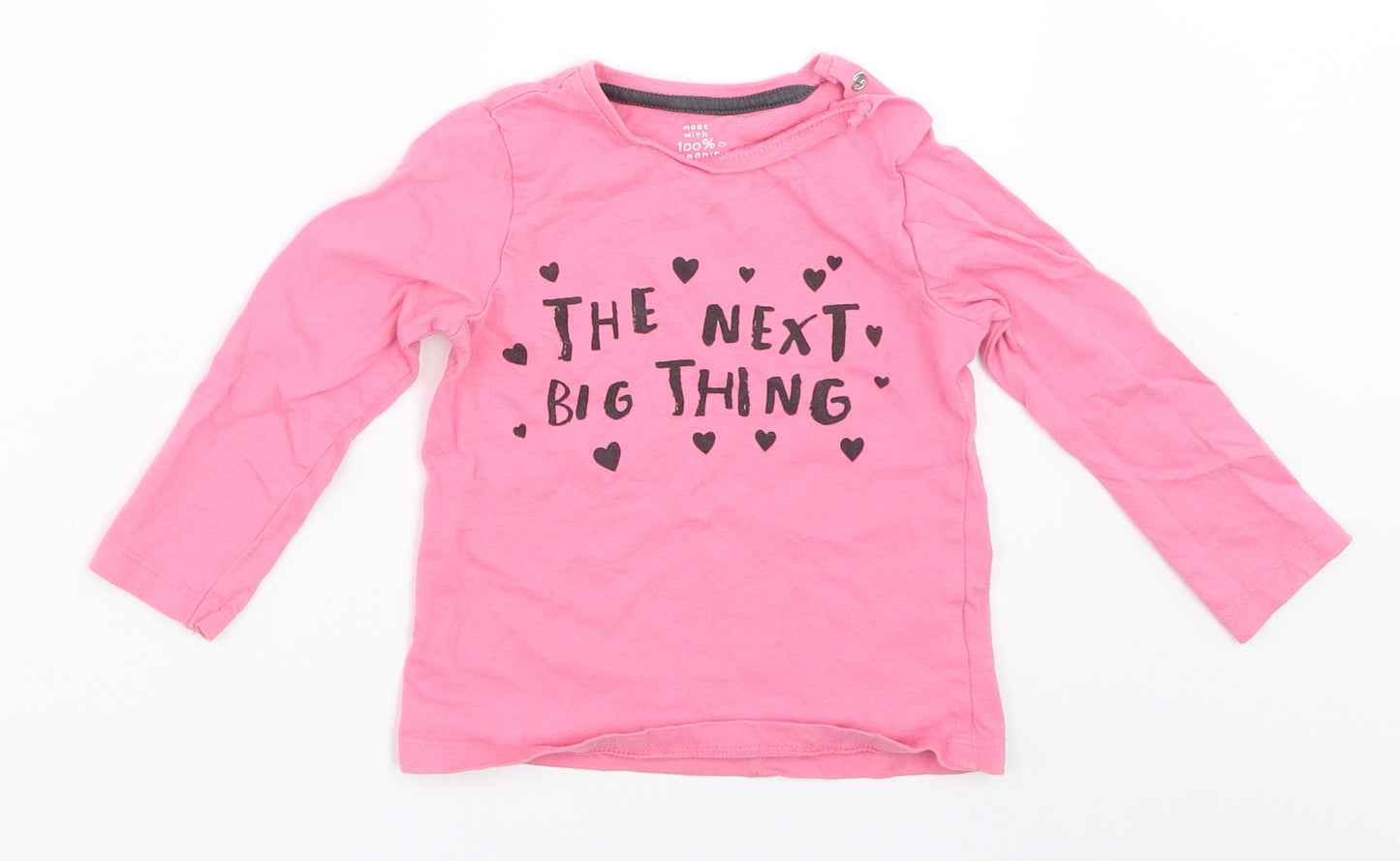 F&F Girls Pink   Basic T-Shirt Size 12-18 Months