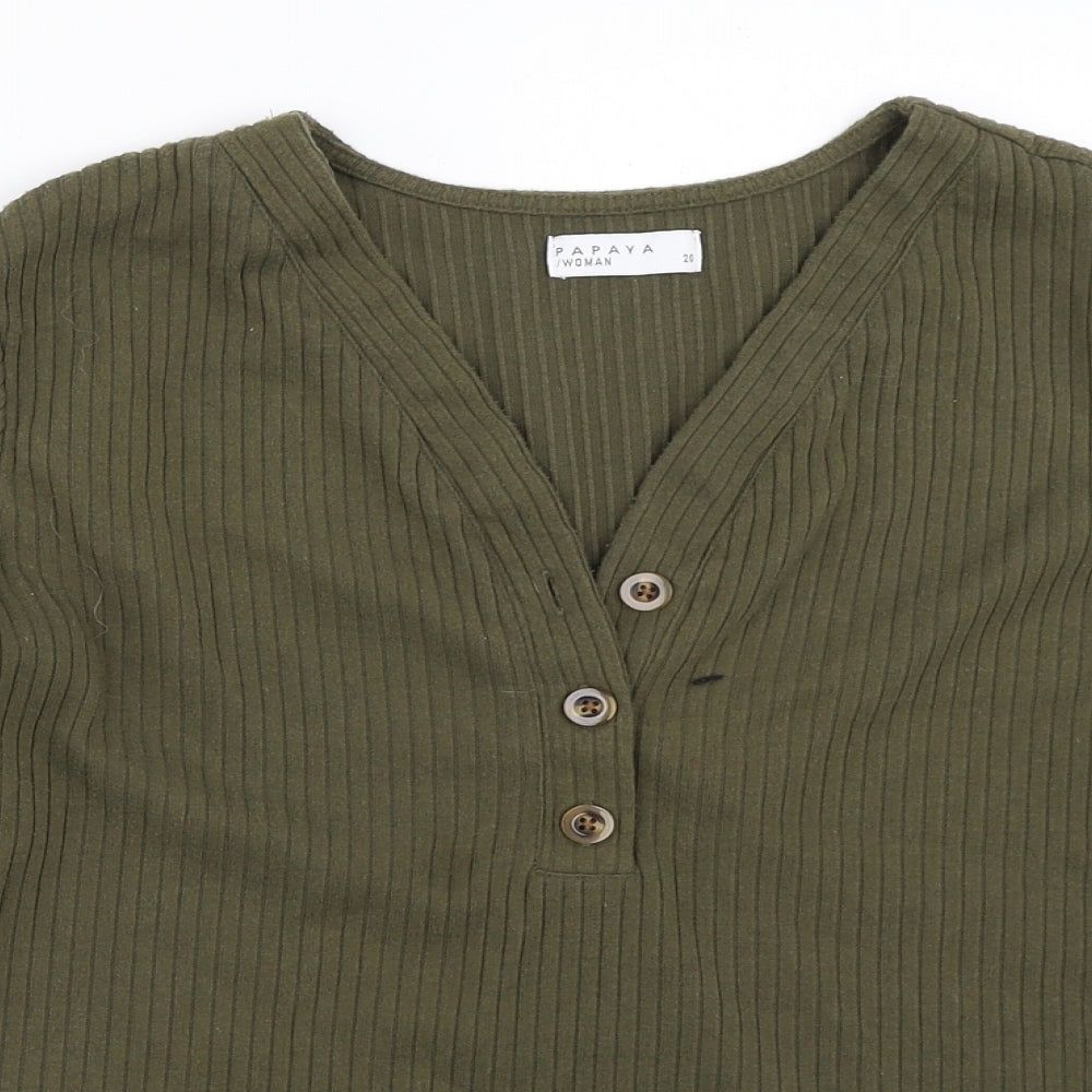 Papaya Womens Green   Basic T-Shirt Size 20