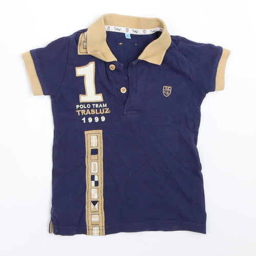Trasluz Boys Blue   Basic Polo Size 3 Years