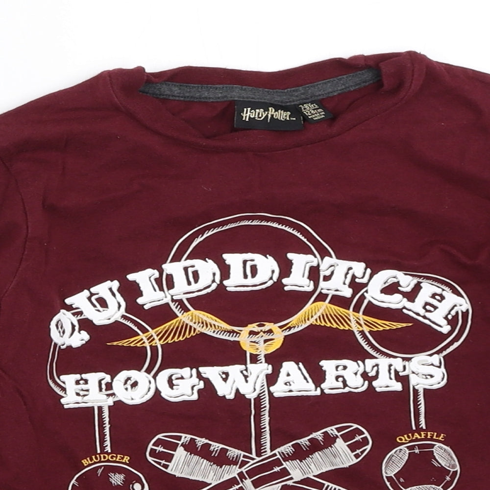 Primark Boys Purple   Basic T-Shirt Size 7-8 Years  - harry potter