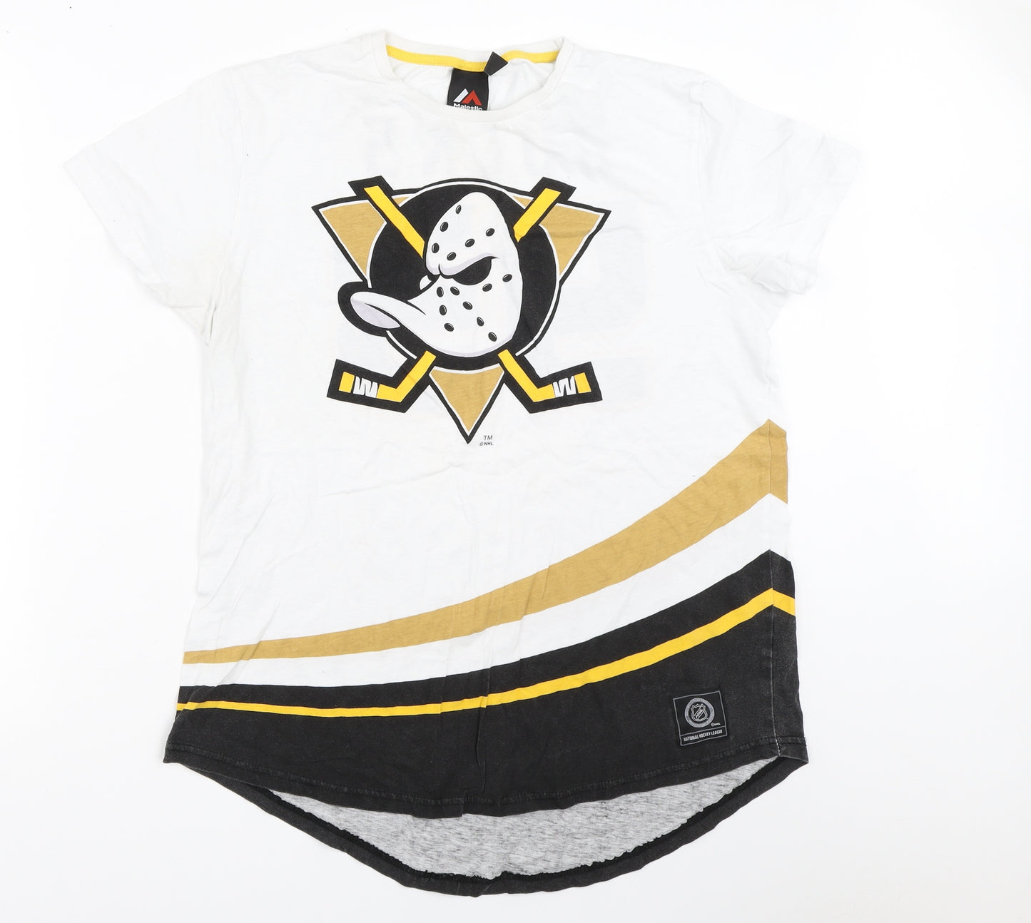 Majestic Athletic Mens White    T-Shirt Size L