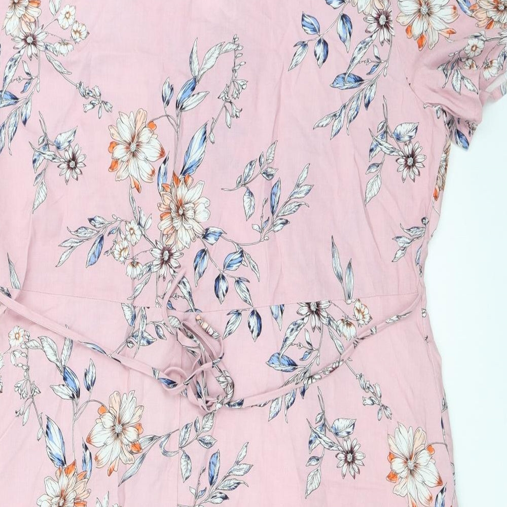 Peacocks Womens Pink Floral  Fit & Flare  Size 16