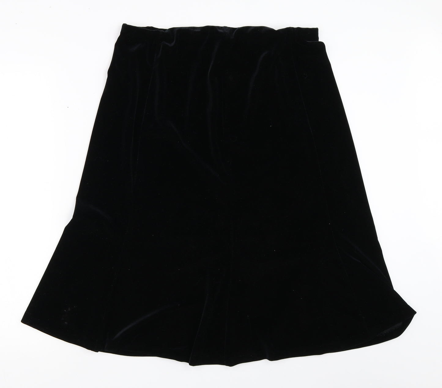 Preworn Womens Black  Velour Flare Skirt Size 32 in