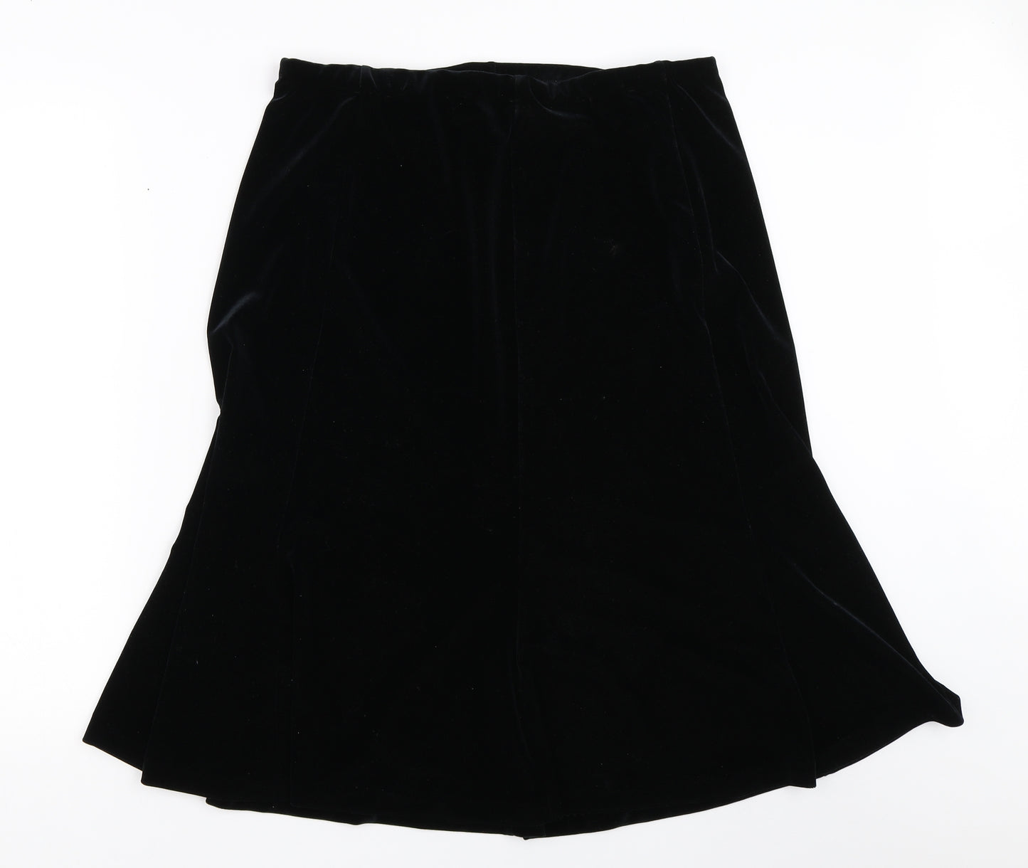 Preworn Womens Black  Velour Flare Skirt Size 32 in