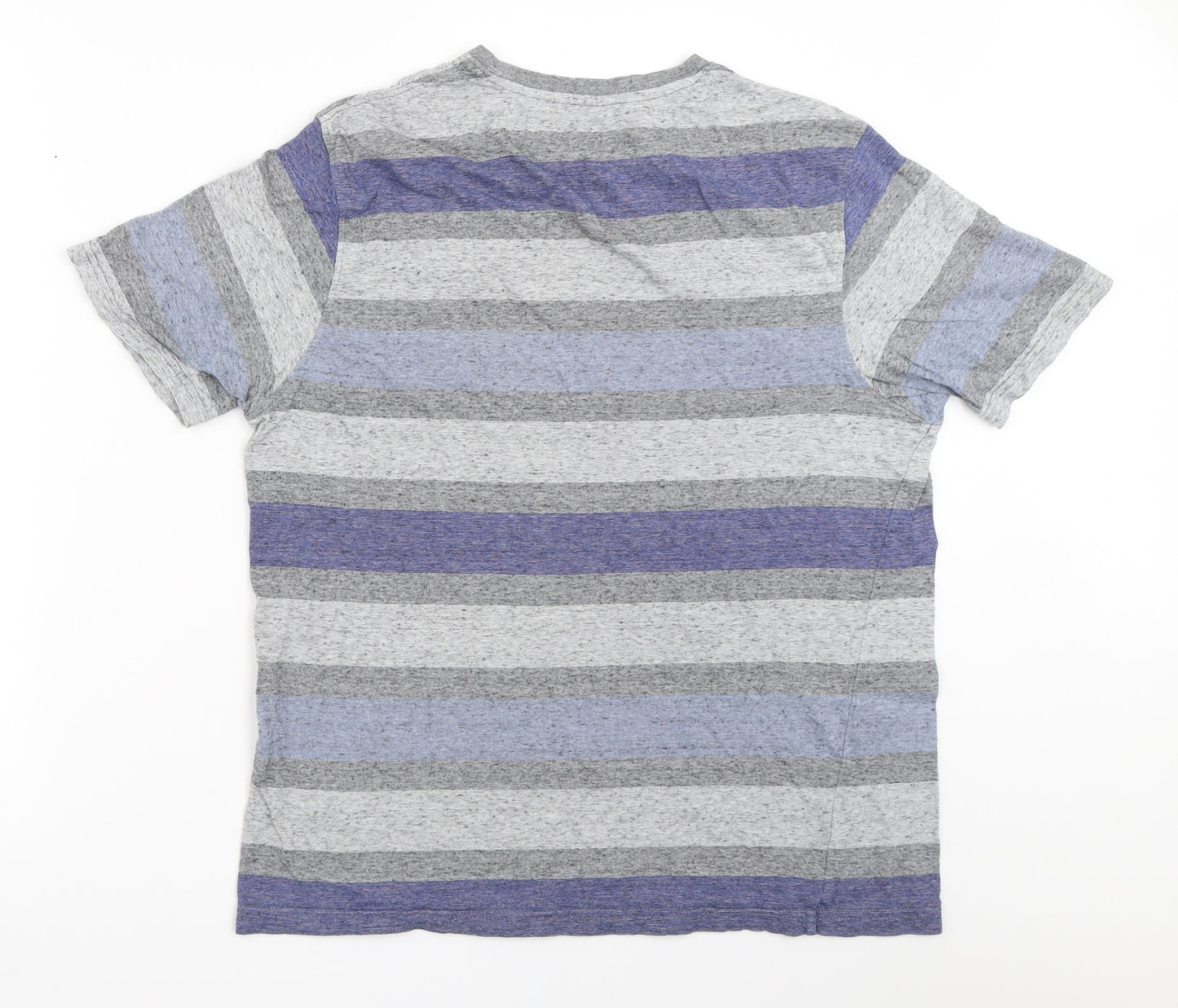 Marks and Spencer Mens Grey Striped   T-Shirt Size M