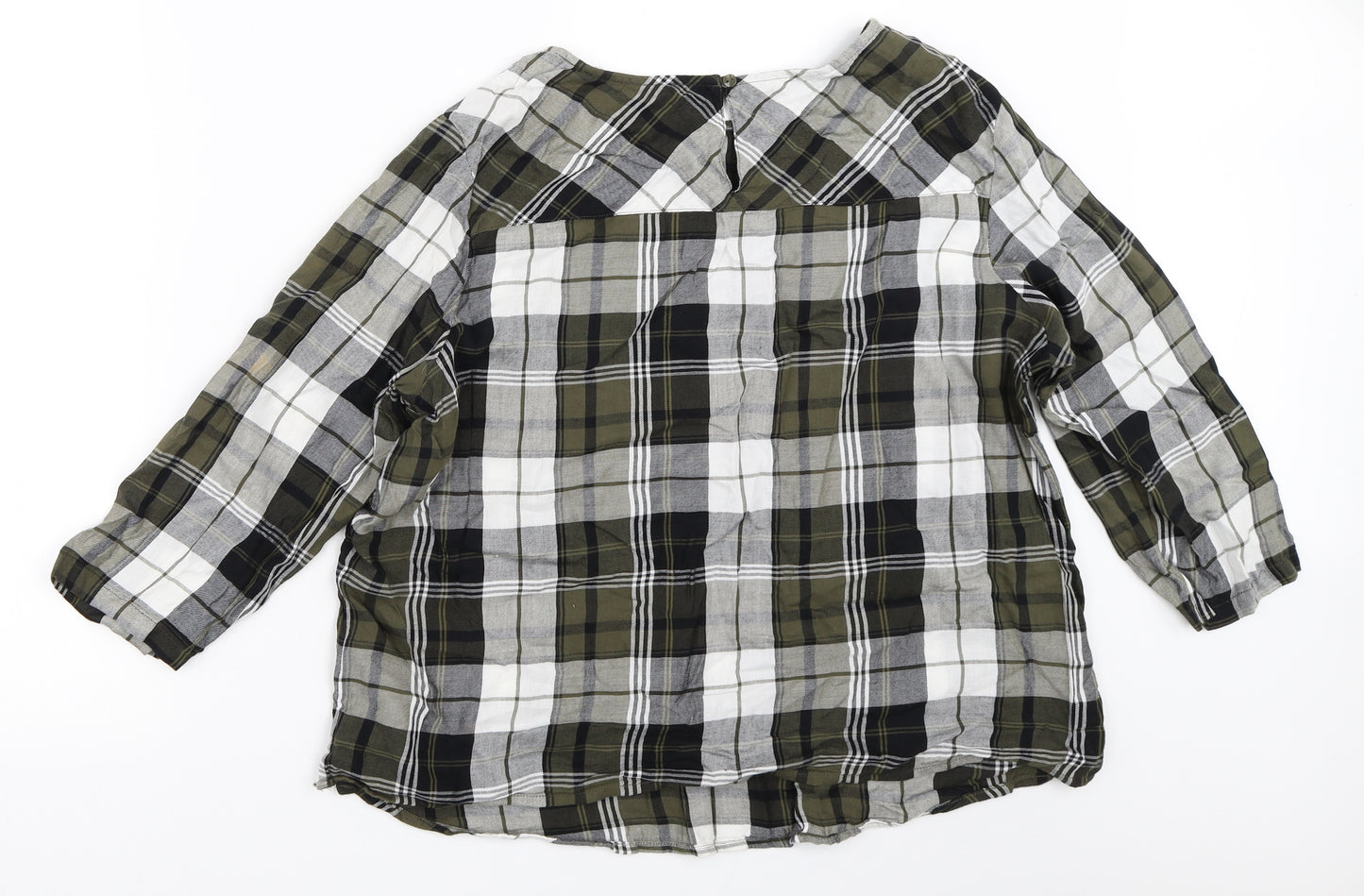 Marks and Spencer Womens Green Check  Basic Blouse Size 18