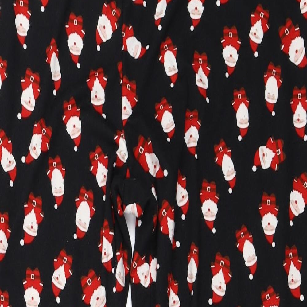 Preworn Womens Black Solid  Top Pyjama Pants Size XL  - christmas santa