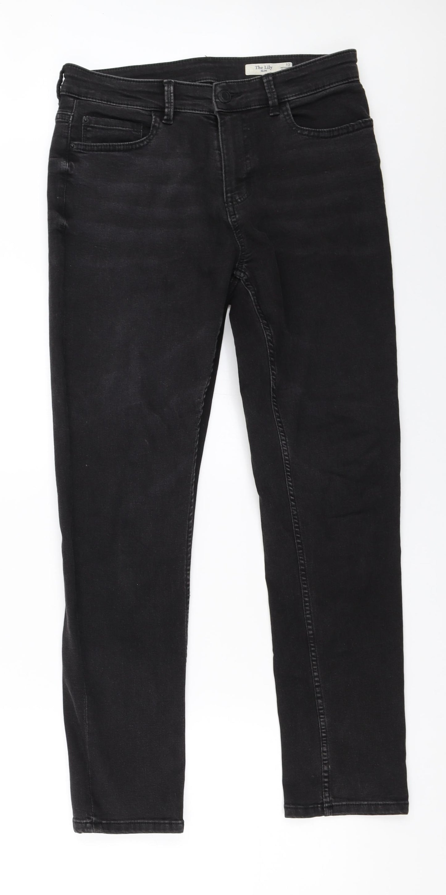 Marks and Spencer Womens Black   Straight Jeans Size 12 L28.5 in