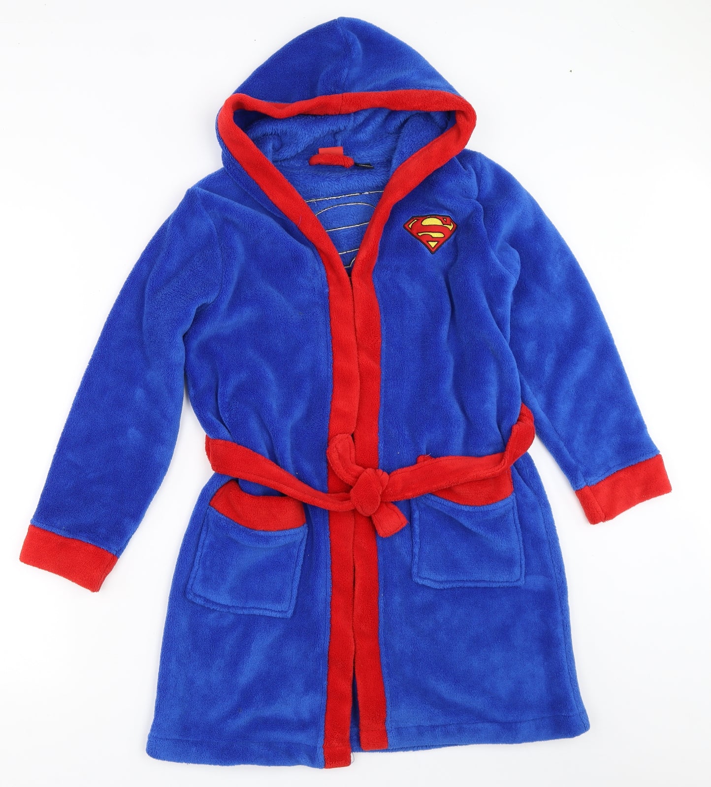 Primark Boys Blue Solid   Robe Size 9-10 Years  - superman