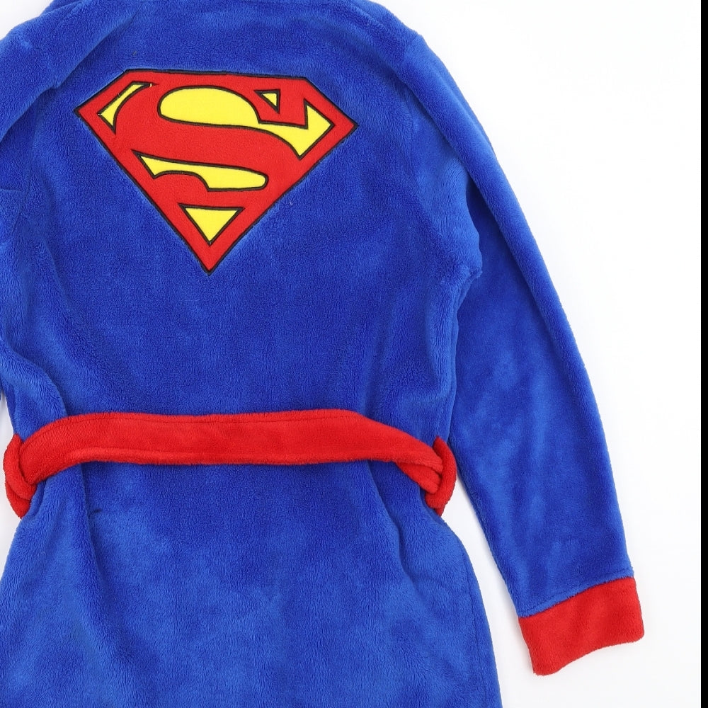 Primark Boys Blue Solid   Robe Size 9-10 Years  - superman