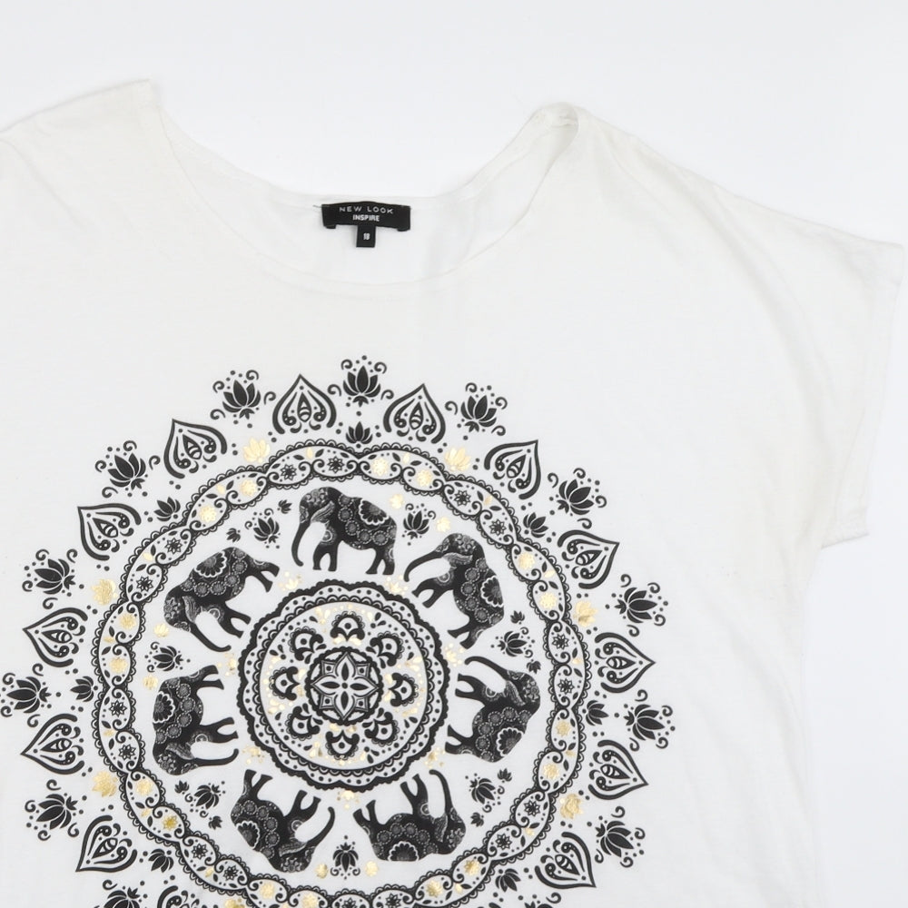 New Look Womens White   Basic T-Shirt Size 18