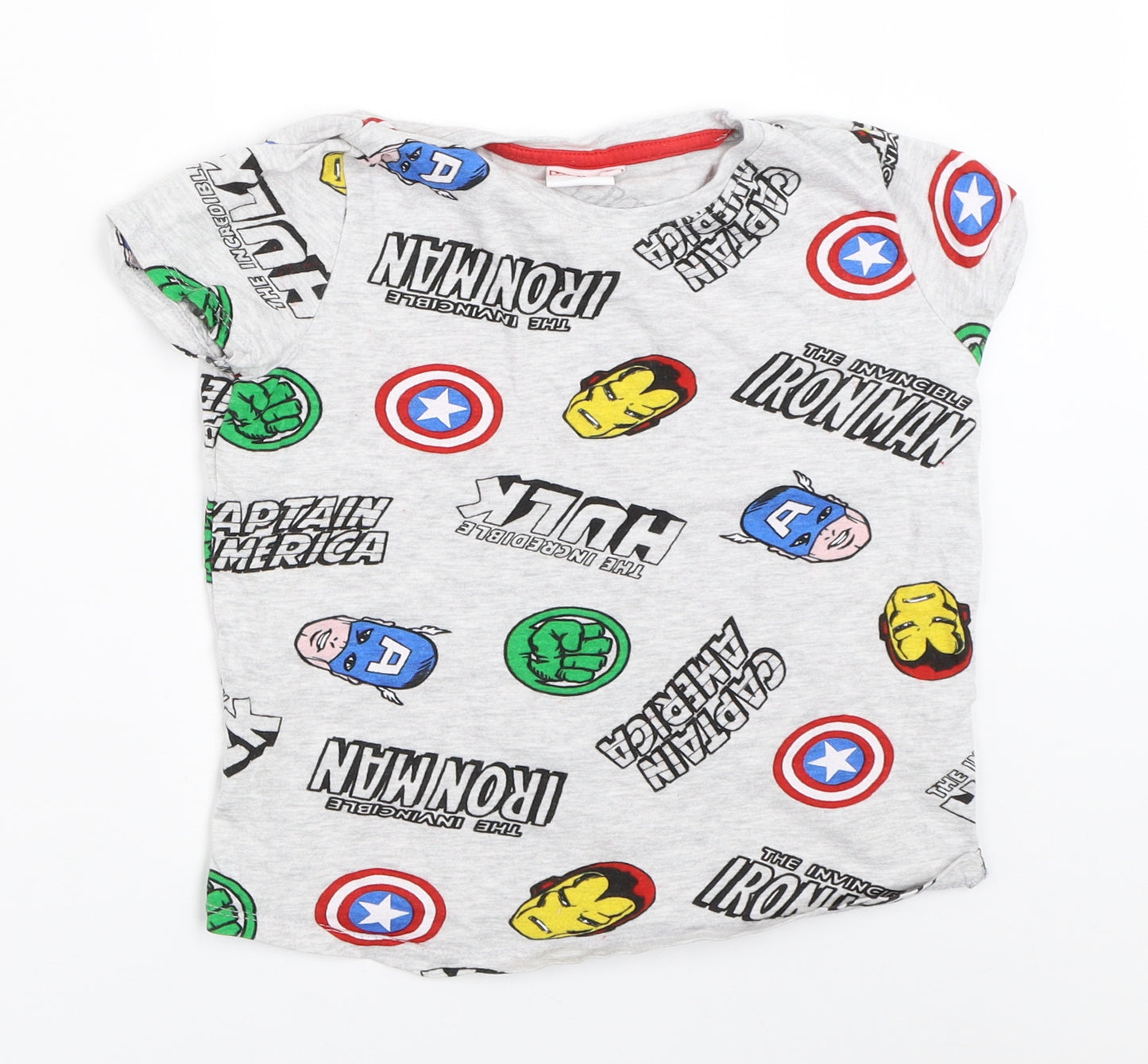 Marvel Boys Grey   Basic T-Shirt Size 7 Years  - marvel