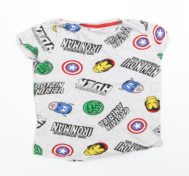 Marvel Boys Grey   Basic T-Shirt Size 7 Years  - marvel
