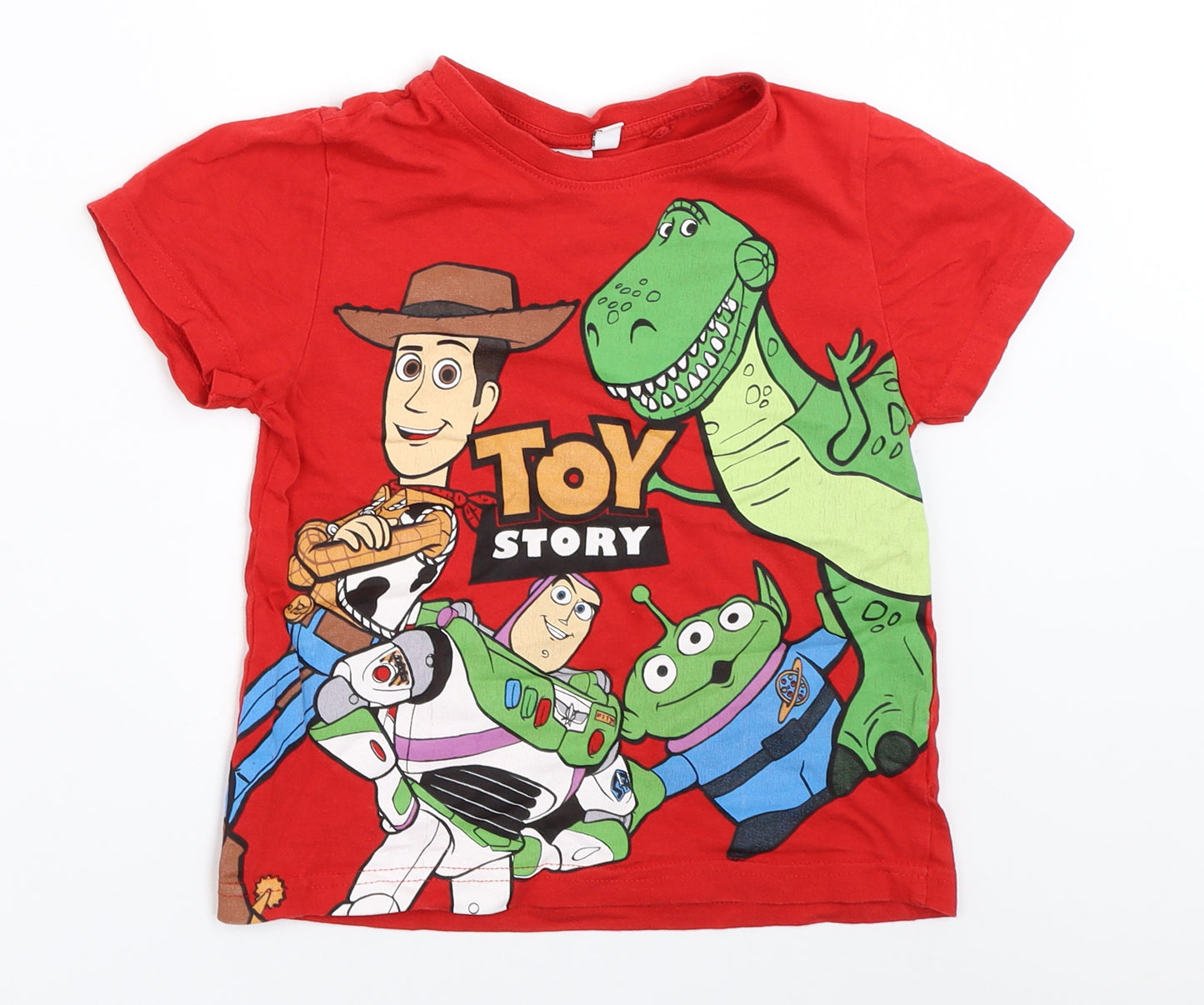 Primark Boys Red   Basic T-Shirt Size 4-5 Years  - toy story