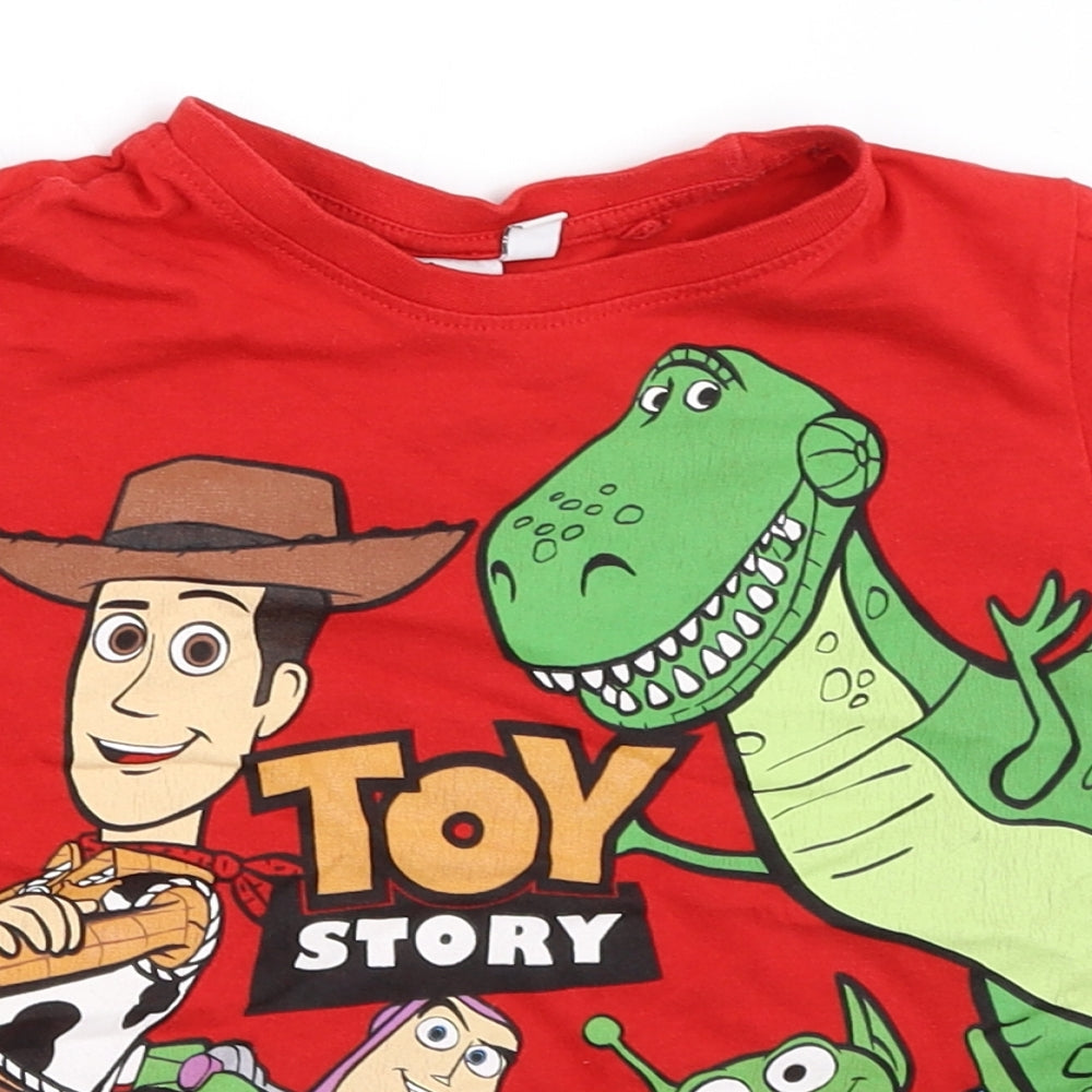 Primark Boys Red   Basic T-Shirt Size 4-5 Years  - toy story