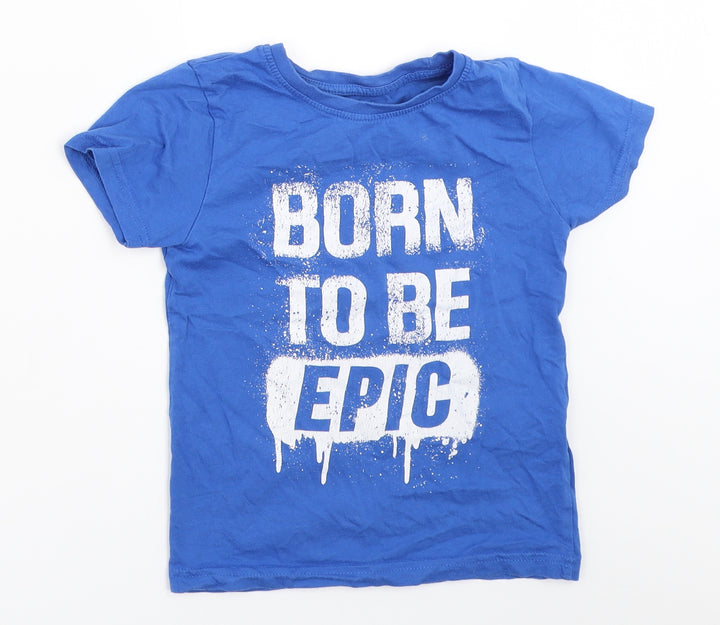 Primark Boys Blue   Basic T-Shirt Size 5-6 Years