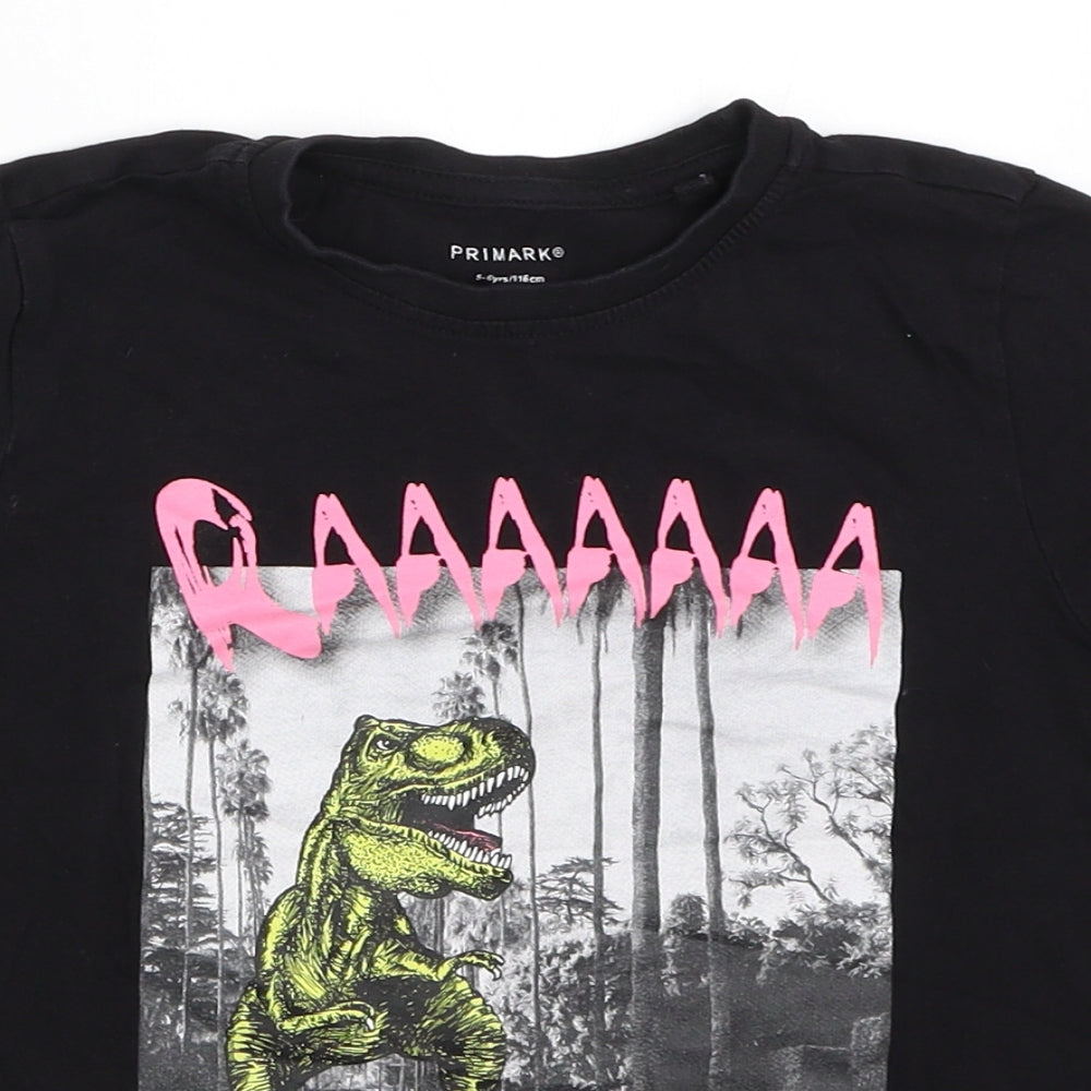 Primark Boys Black   Basic T-Shirt Size 5-6 Years