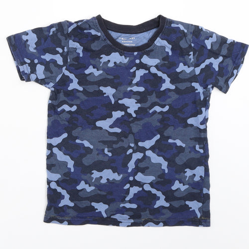 Primark Boys Blue Camouflage  Basic T-Shirt Size 5-6 Years