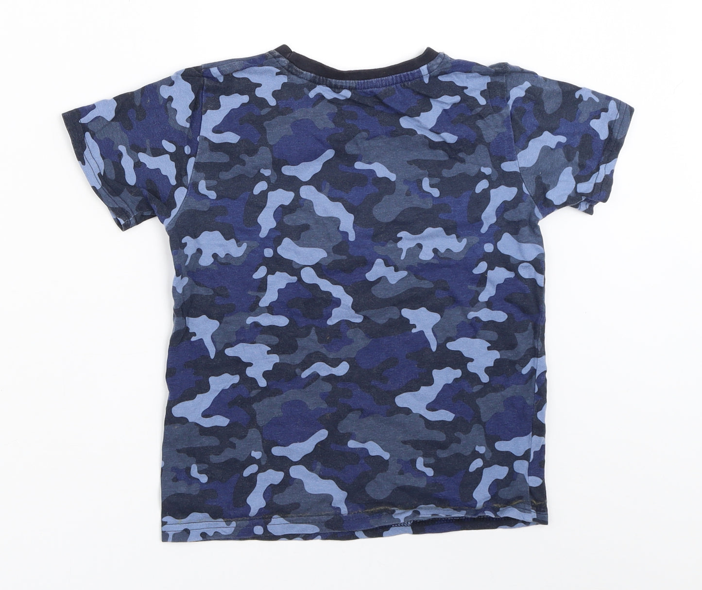 Primark Boys Blue Camouflage  Basic T-Shirt Size 5-6 Years