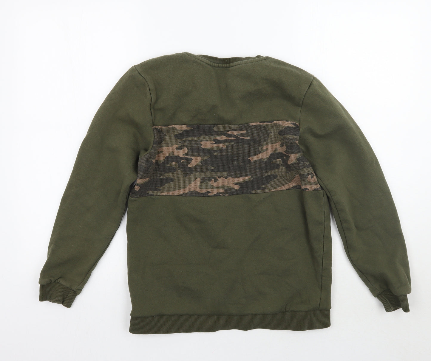 George Boys Green Camouflage  Pullover Jumper Size 14 Years