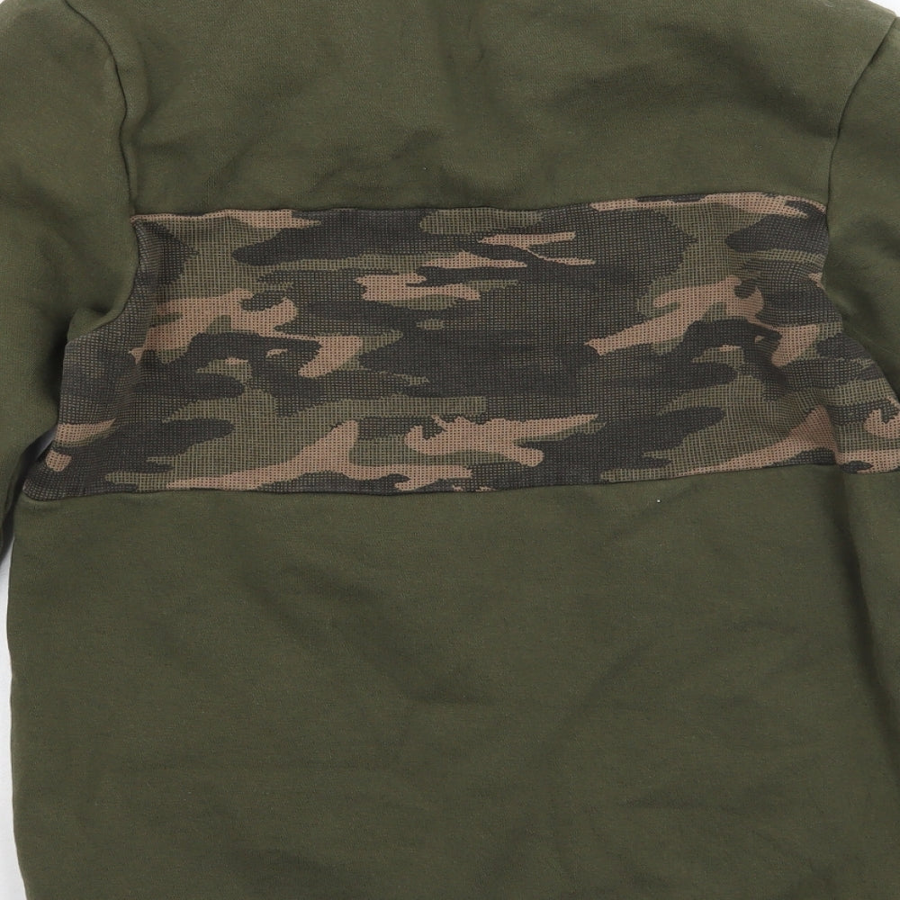 George Boys Green Camouflage  Pullover Jumper Size 14 Years
