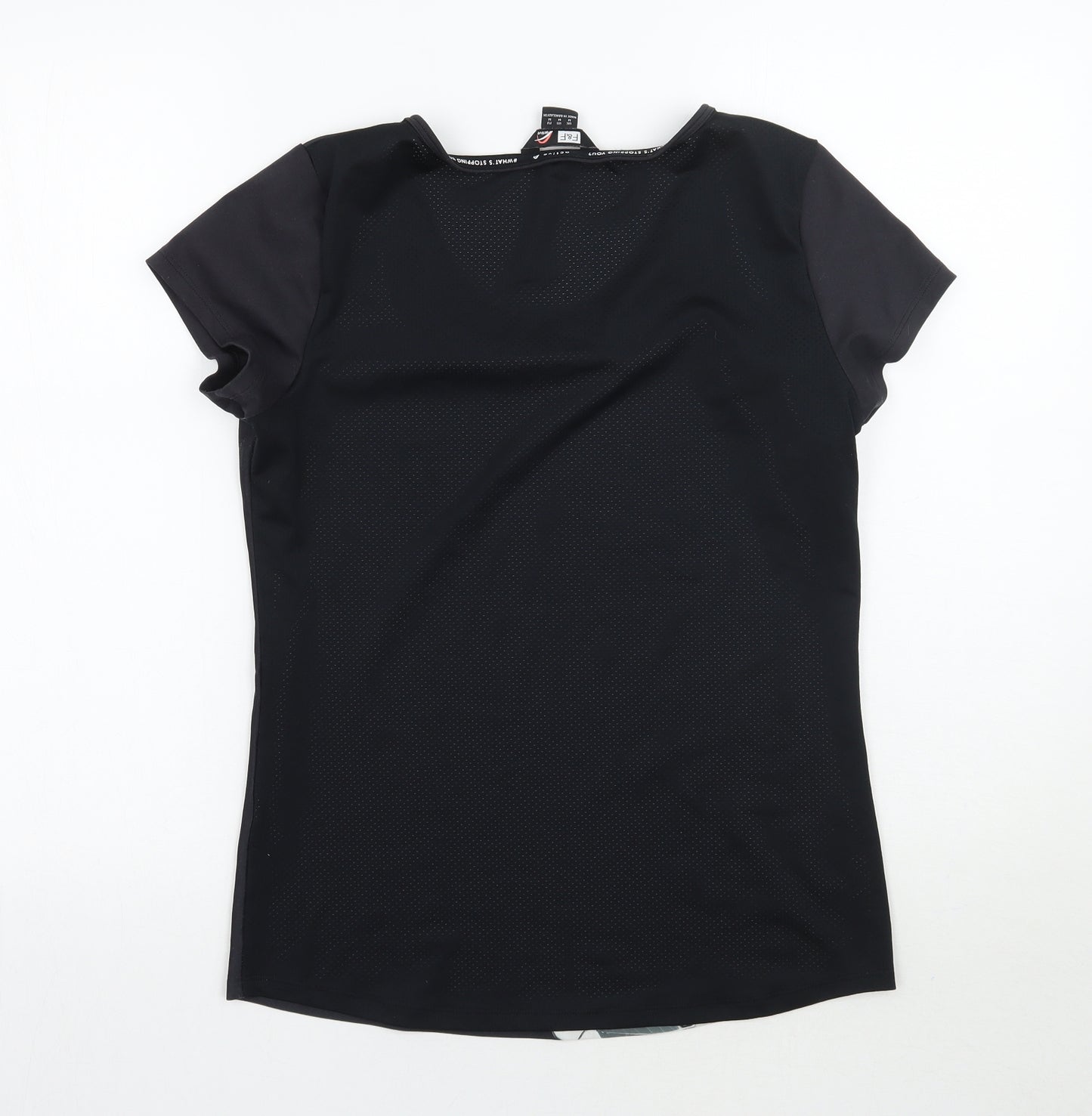 F&F Womens Black Floral  Basic T-Shirt Size M