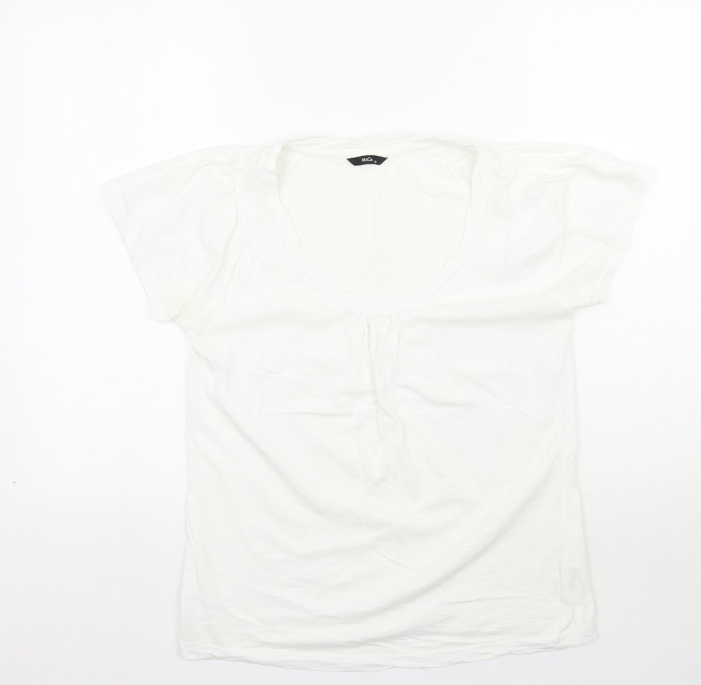 M&Co Womens White   Basic T-Shirt Size 10