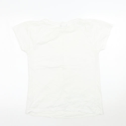 M&Co Womens White   Basic T-Shirt Size 10