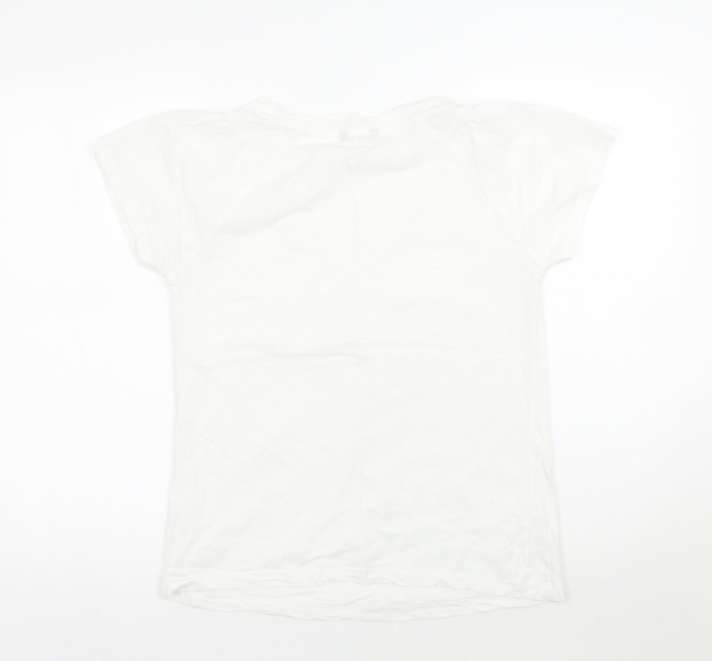 M&Co Womens White   Basic T-Shirt Size 10
