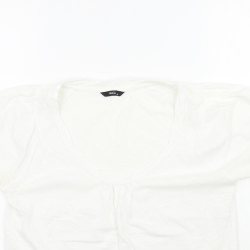 M&Co Womens White   Basic T-Shirt Size 10