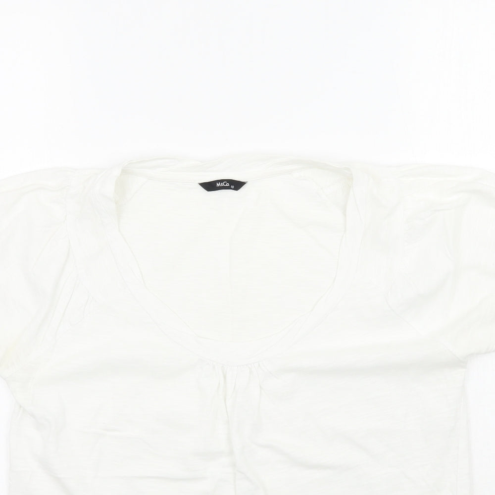 M&Co Womens White   Basic T-Shirt Size 10