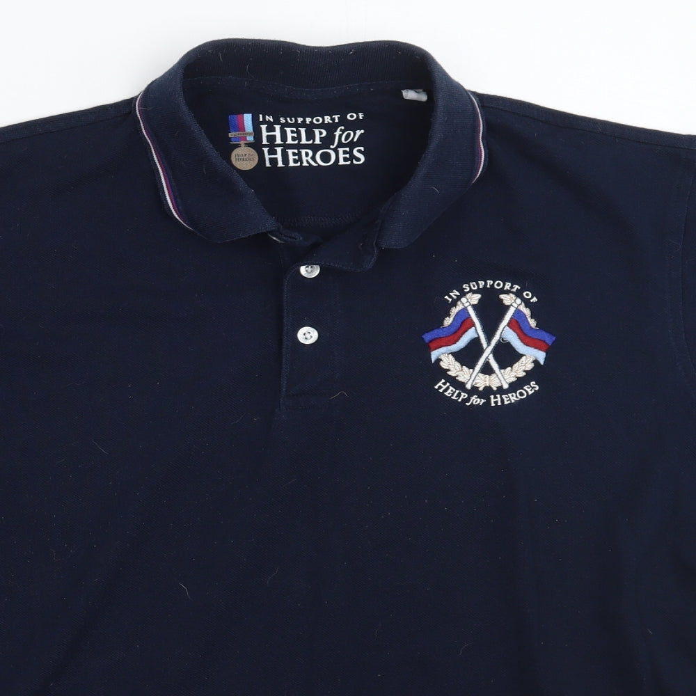 Help For Heroes Mens Blue    Polo Size L