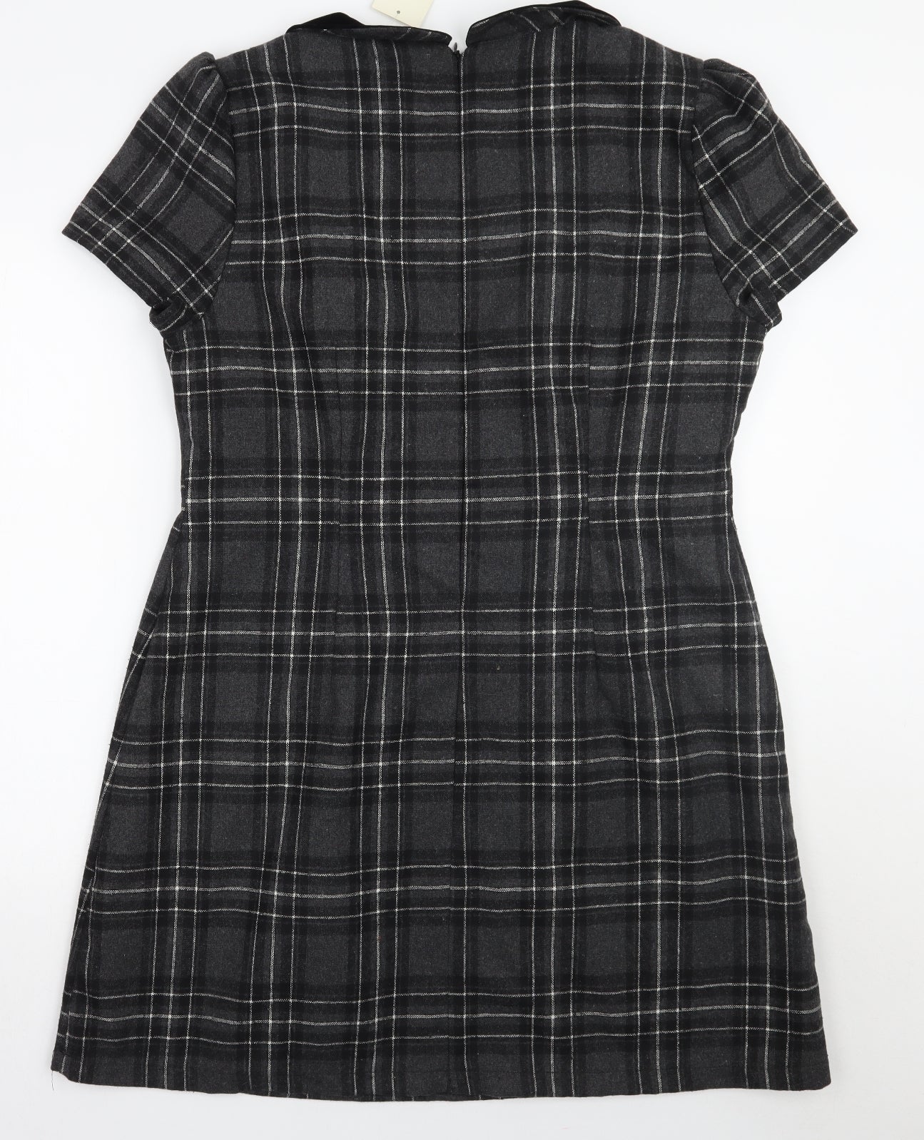 Peacocks Womens Grey Check  A-Line  Size 18