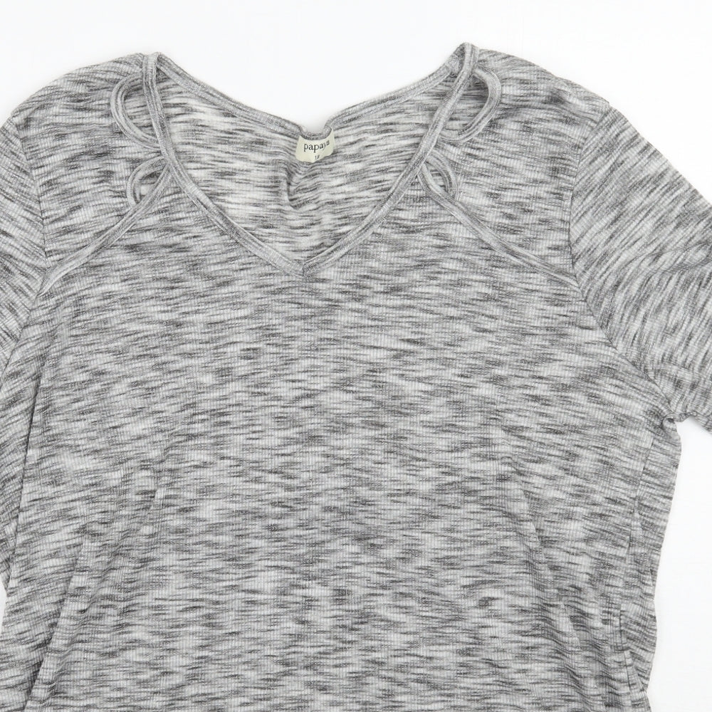 Papaya Womens Grey   Basic T-Shirt Size 18