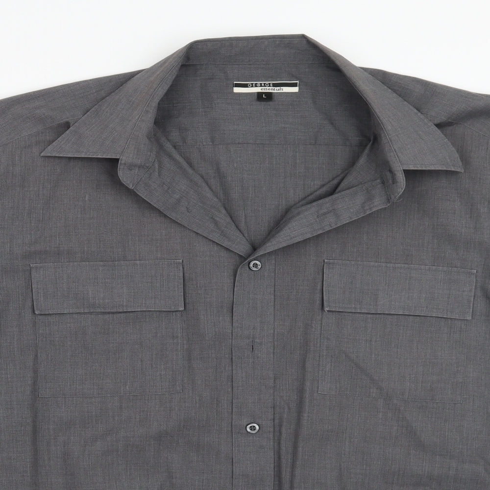 George Mens Grey    Button-Up Size L