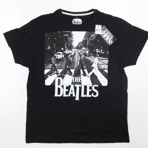 Primark Mens Black    T-Shirt Size XL  - The beatles
