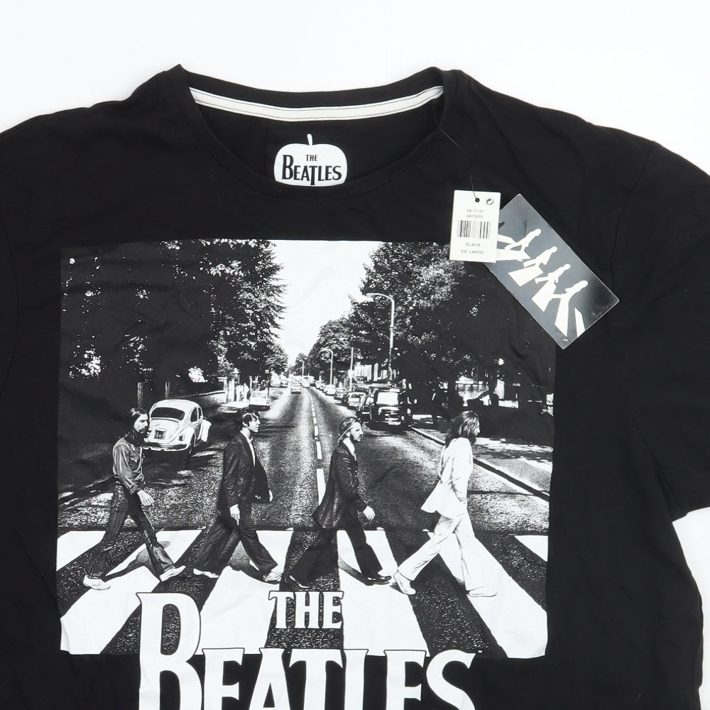 Primark Mens Black    T-Shirt Size XL  - The beatles