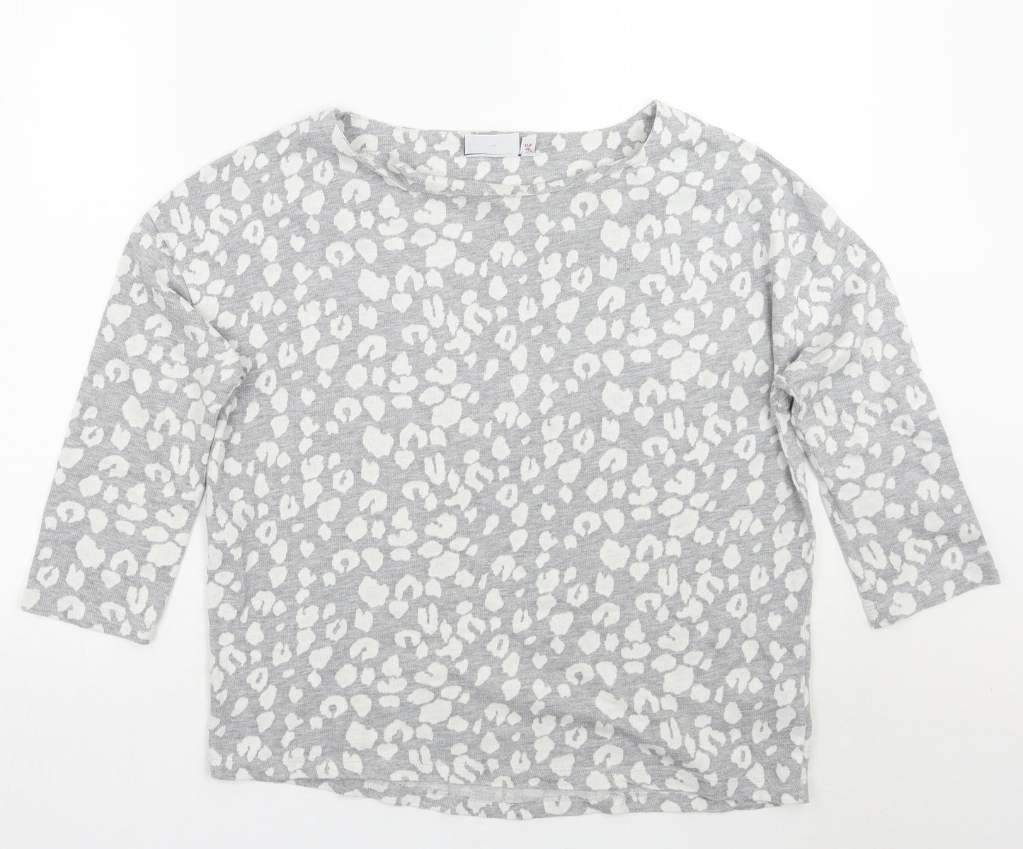 NEXT Womens Grey Animal Print  Basic T-Shirt Size 12