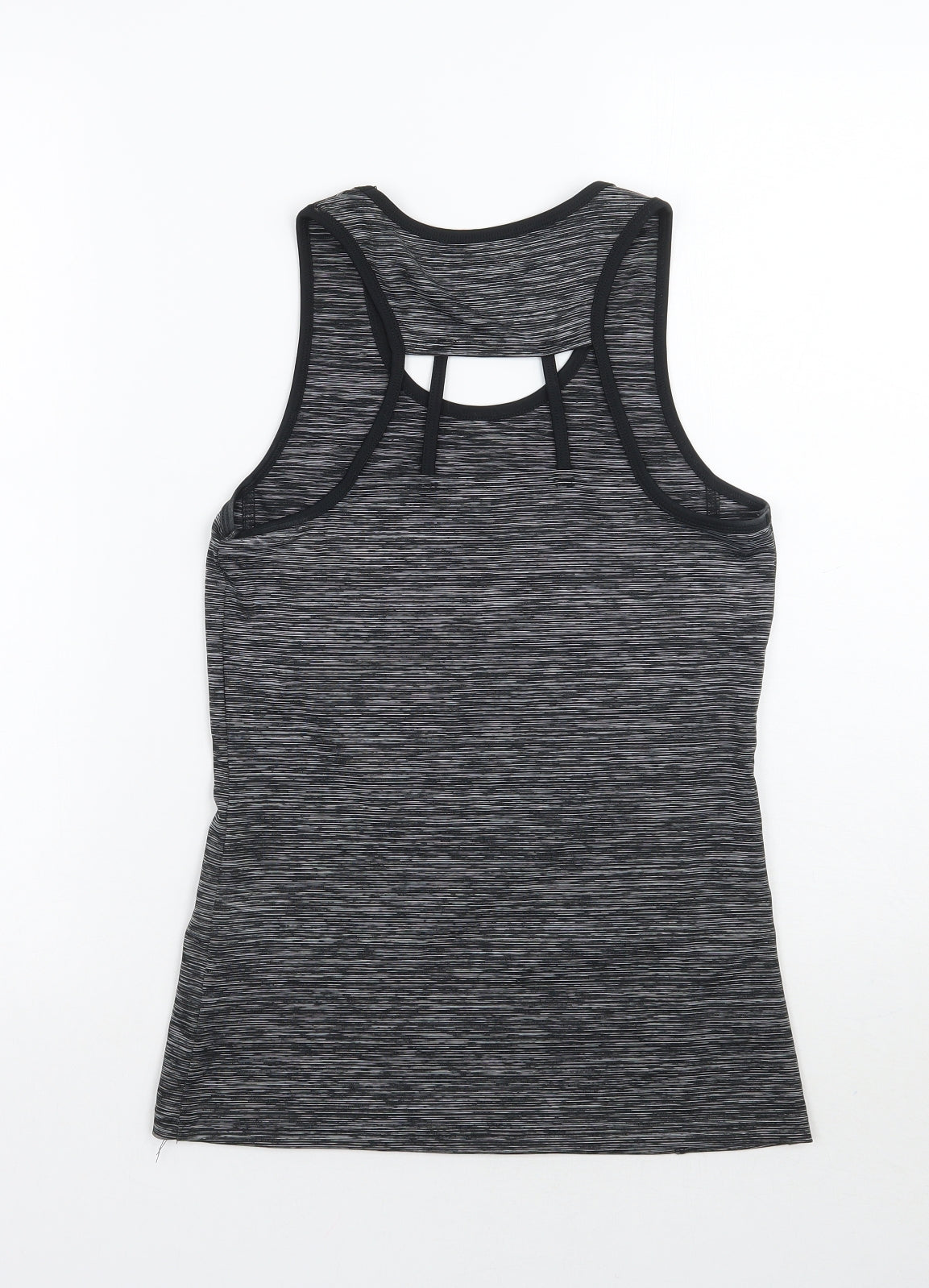 Peacocks Womens Grey Striped  Basic Tank Size 8
