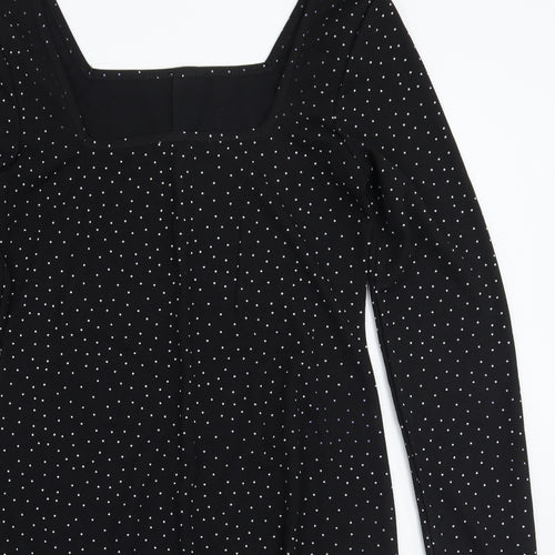 Very Womens Black Polka Dot  A-Line  Size 10