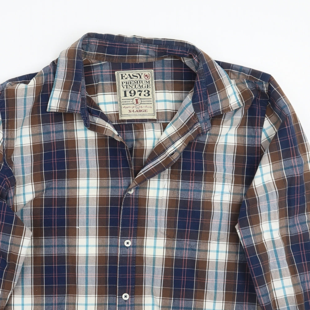 Matalan Mens Blue Check   Button-Up Size XL