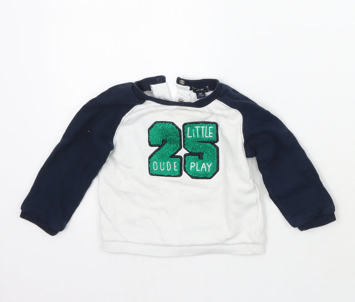 Kiabi Boys White   Pullover Jumper Size 18-24 Months