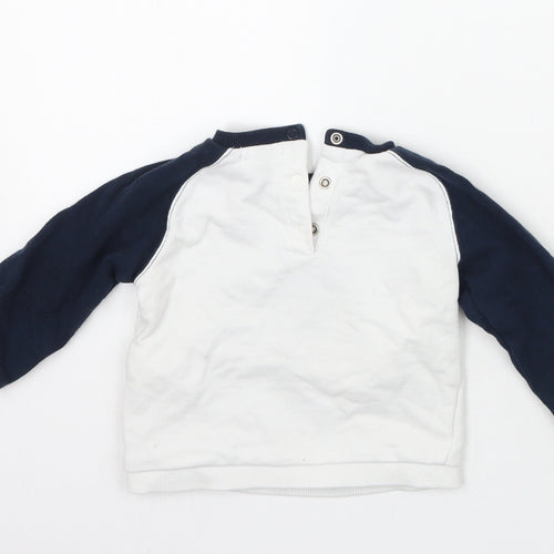 Kiabi Boys White   Pullover Jumper Size 18-24 Months