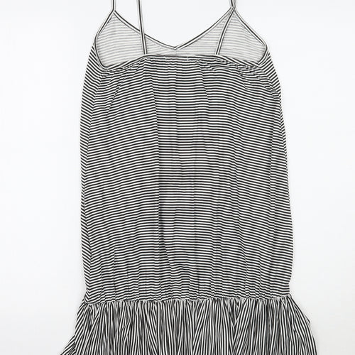 Boohoo Womens White Striped  A-Line  Size 8