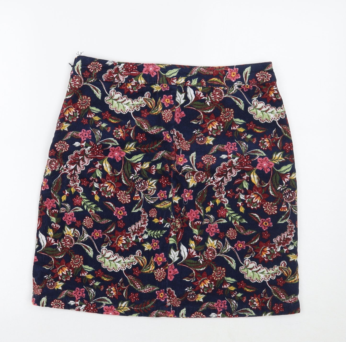 TU Womens Blue Floral  A-Line Skirt Size 8
