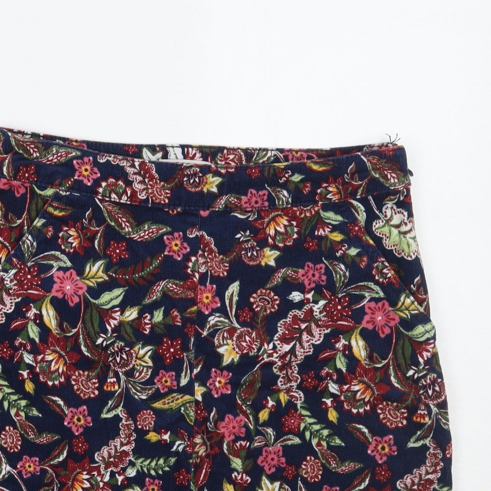 TU Womens Blue Floral  A-Line Skirt Size 8