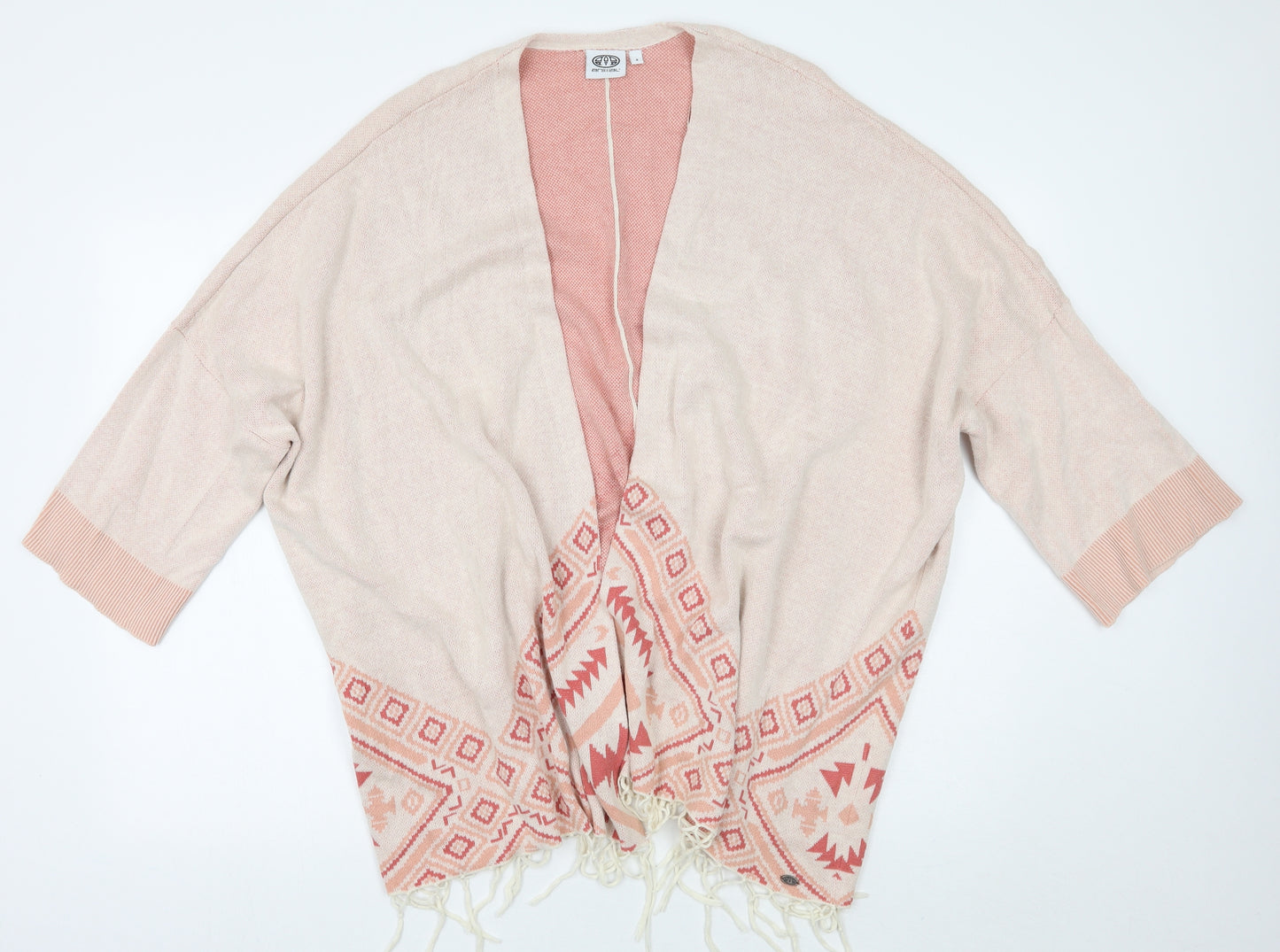 Animal Womens Pink Geometric  Cardigan Jumper Size 8