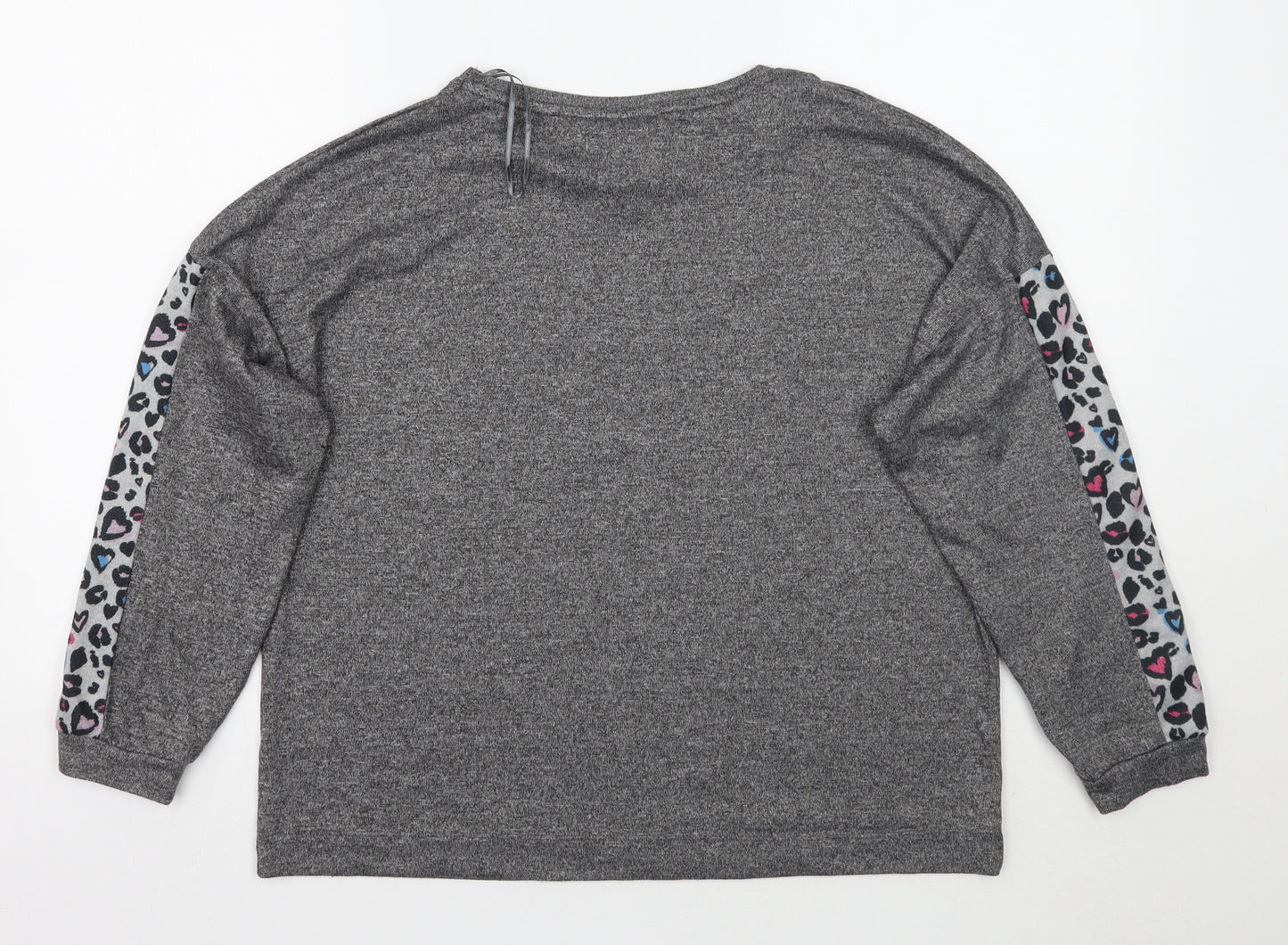 TU Womens Grey Animal Print  Pullover Jumper Size 16