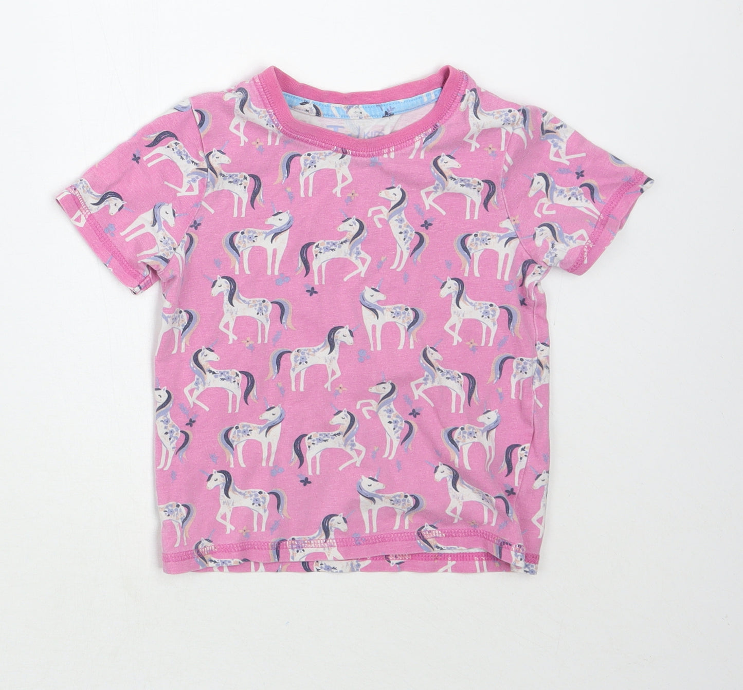 TU Girls Pink Animal Print  Basic T-Shirt Size 3-4 Years